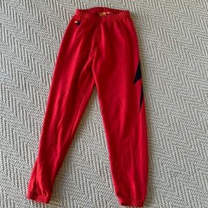 Aviator nation, women’s bolt sweatpants, red with black bolt